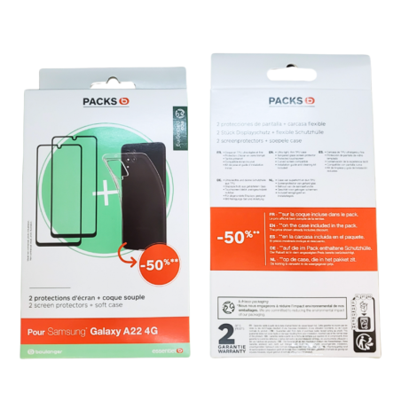 Pack Coque + 2Pcs Film Protection ESSENTIELB | Smarty Paris 